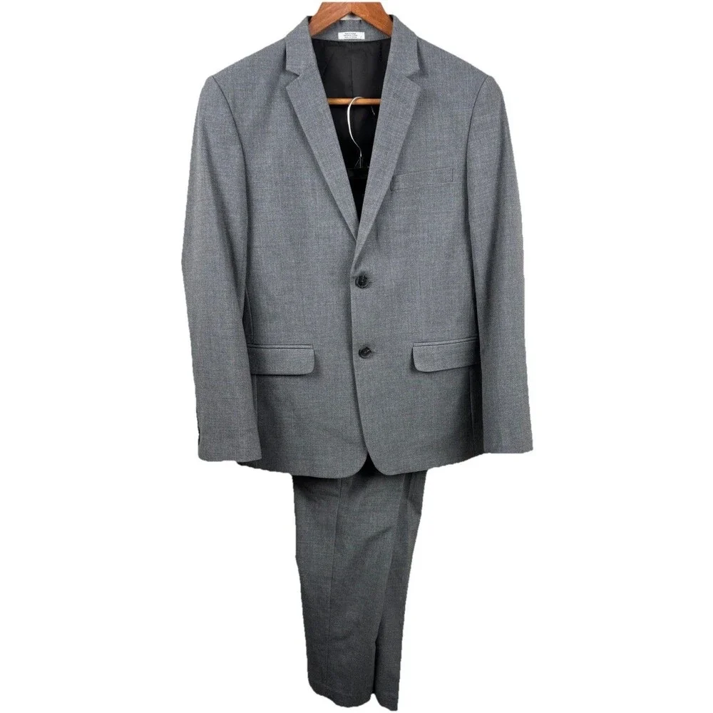 Calvin Klein BOY's Size 18R/14 Suit Gray Blazer & Pant Set Young Men